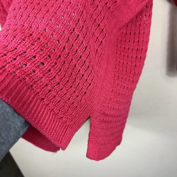 Talbots Open Weave Pink Tunic Sweater XL Cotton‎ Cruise Vacation Layer - Picture 4 of 9